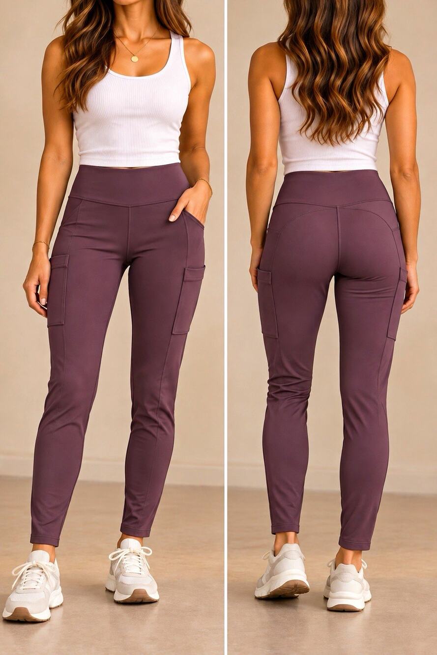 Soma Nonstop High Rise Ankle Leggings – Purple, Pockets, Women’s Regular L